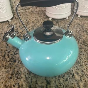 Teal tea kettle